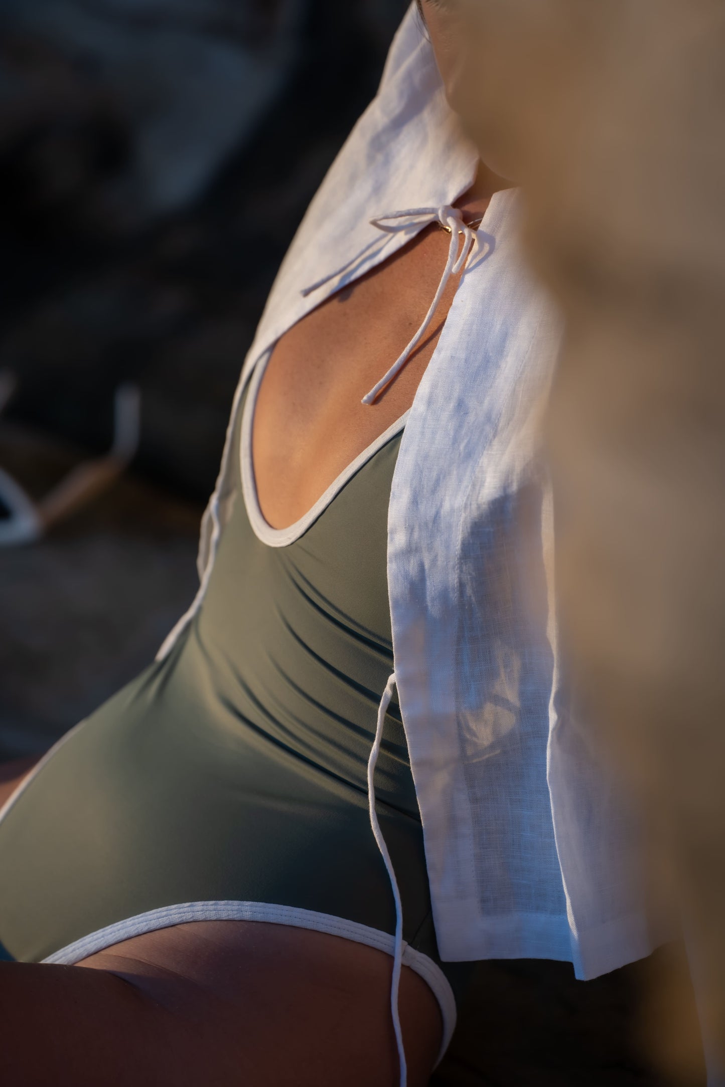 Maillot de Bain Une Pièce Vert Sauge • Femme