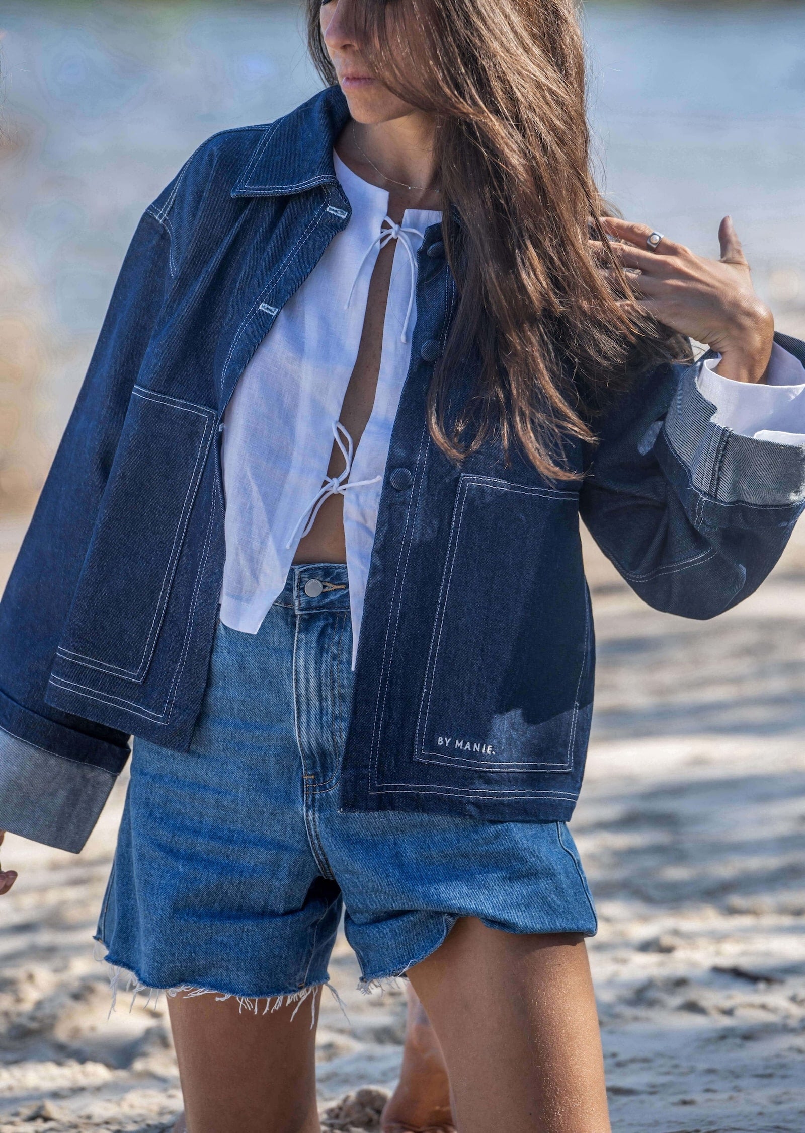 Veste En Jean Femme Nutmeg - Bleu Foncé, Taille M, Coupe Régulière Avec Ceinture - Neuf Sans étiquettes