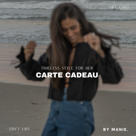 carte cadeau BY MANIE, offrez une pièces durable et intemporelle