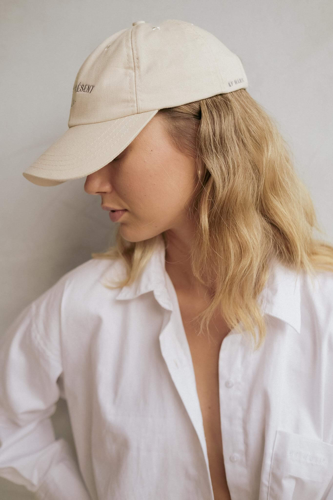 casquette crème broderie femme